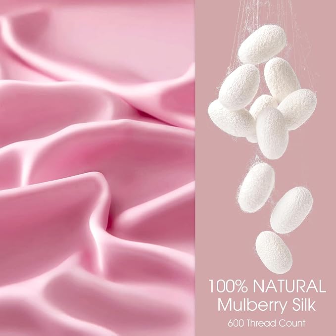 100% Silk Pillowcase for Hair and Skin Toddler Size 2 Pack Mulberry Silk Pillow - Image 2