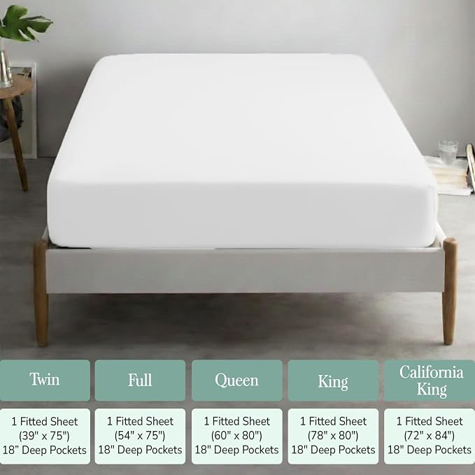 Feather & Stitch Fitted Bottom Sheet Only Full Size 500 TC-1 Piece 100% Cotton - Image 6