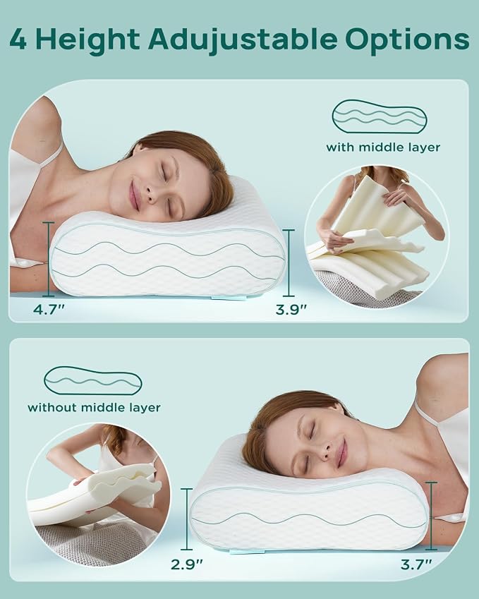 Releep Cervical Neck Pillow, Side Sleeper Pillow - Image 3