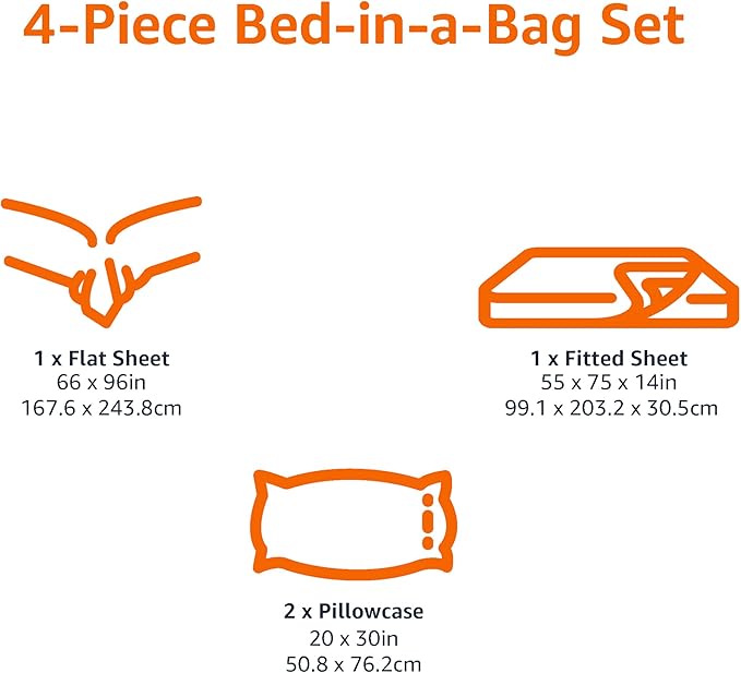 Amazon Basics Lightweight Microfiber 4-Piece Bed Sheet Set - Image 6