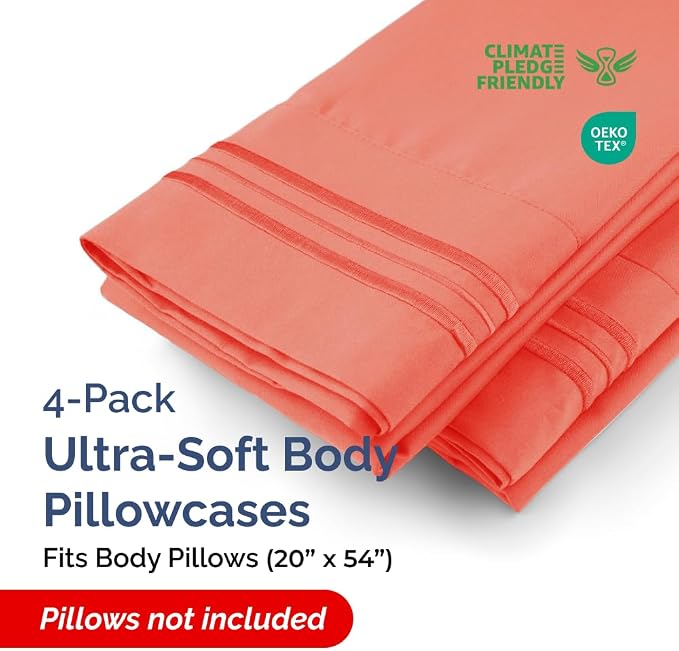 Body Pillowcases Set of 4-20x54 Long Body Pillow Case - Image 2