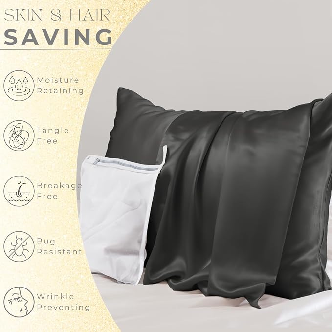 PROMEED 100% Mulberry Silk Pillowcase Set of 2, 23 Momme 3rd Gen Grade 6A+ 100% - Image 3