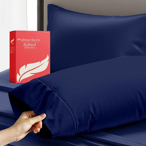 100% Egyptian Cotton Queen/Standard Pillow Cases Set of 2 by AshtonSheets