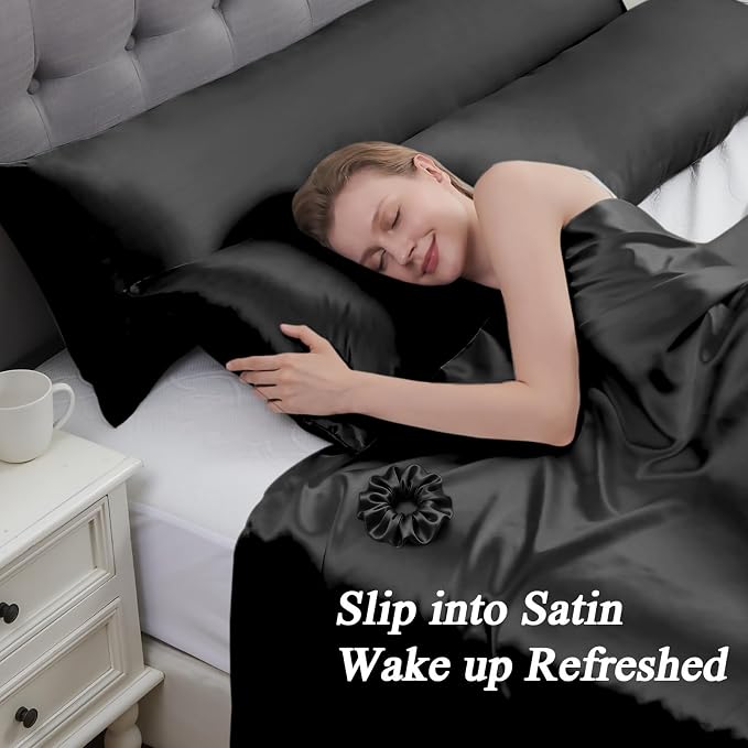 Satin Body Pillow Pillowcase 1pc, Silky Body Pillow Cover Similar to Silk - Image 2