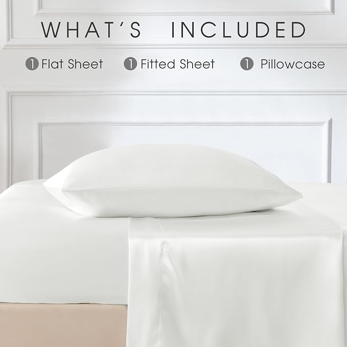 FreshCulture Satin Sheets Twin Size Bed Set - Image 3