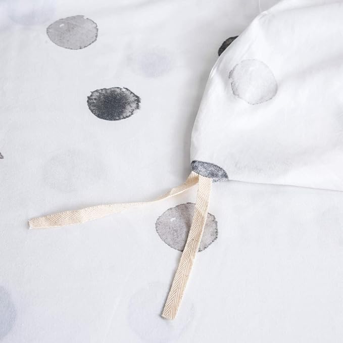 SUSYBAO Polka Dots Duvet Cover Queen 100% Cotton 3 Pieces Set 1 White Geometric - Image 4