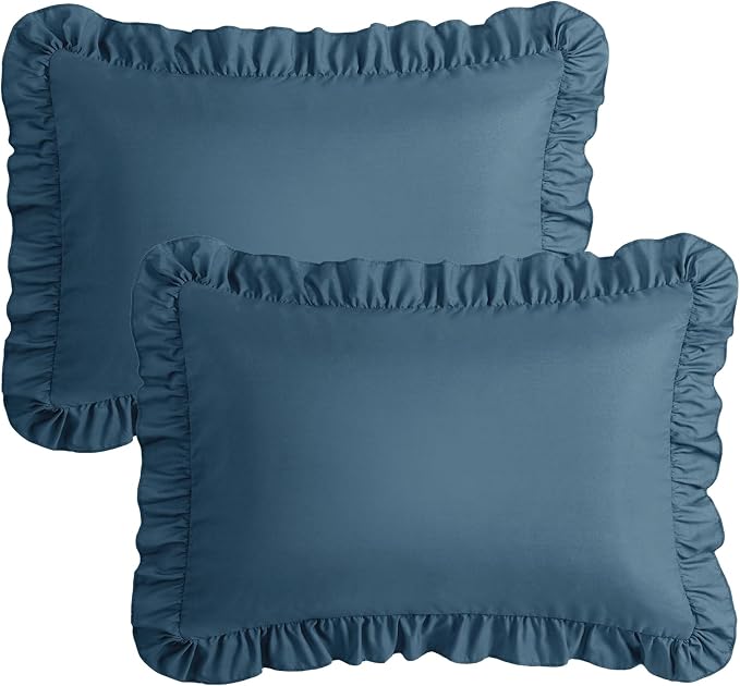 KKJIAF Ruffle Pillow Cases Standard Size Set of 2, Ruffled Pillow Covers - Image 7