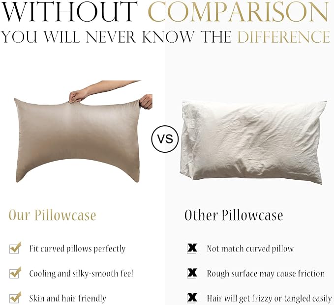 Cooling Crescent Side Sleeper Pillow Cases King Size Set of 2 - Image 2