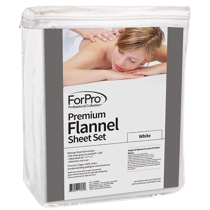 ForPro Premium Flannel 3-Piece Massage Sheet Set - Image 2