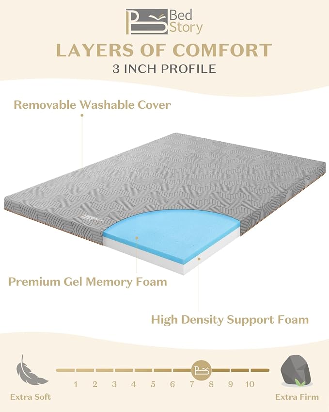 BedStory Extra Firm Mattress Topper King Size - Image 6