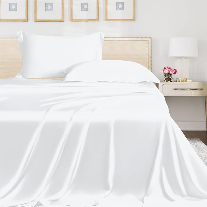 LINENWALAS Flat Sheet Only, Rayon Derived from Bamboo Top Sheet, Hotel Luxury by LINENWALAS