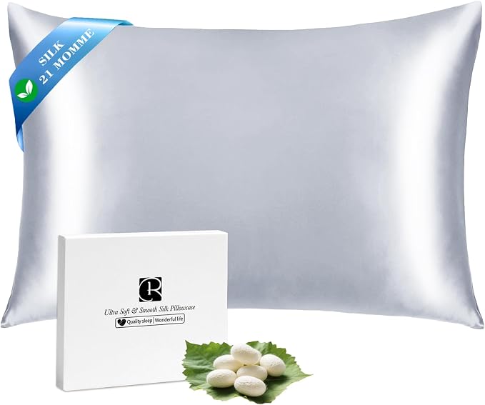 Ravmix Silk Pillow Cases with Zipper, 21momme Mulberry Silk Pillowcase by Ravmix