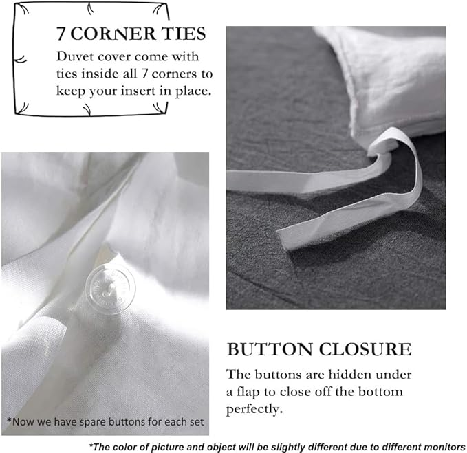 Simple&Opulence 100% French Flax Linen Duvet Cover Set - Image 3