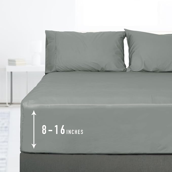 Sunflower California King Fitted Sheet, 1-Piece Deep Pocket Fitted Bottom Sheet by SunflowerHometexUS