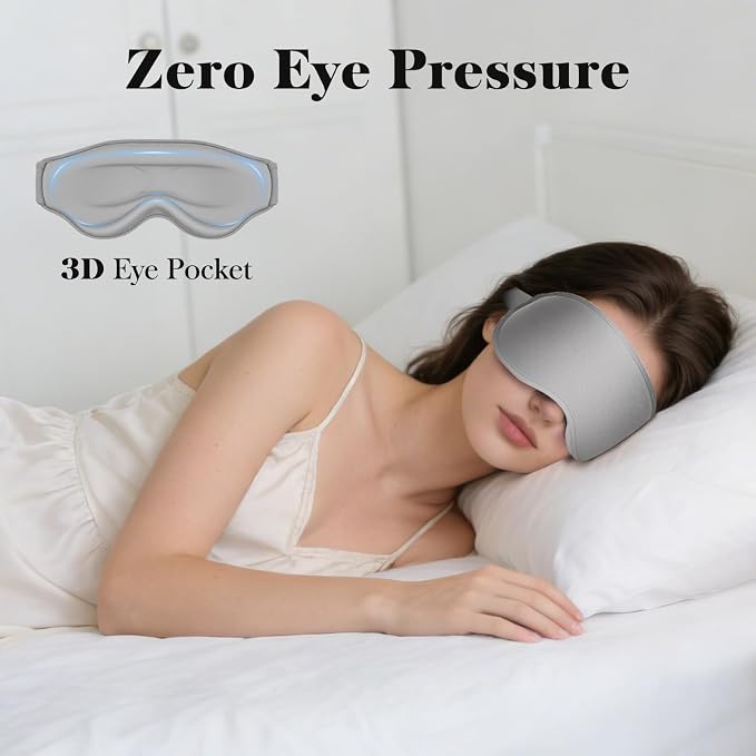 Fygrip 3D Eye Mask Sleep Mask for Men & Women, 100% Pressure-Free & Light - Image 3