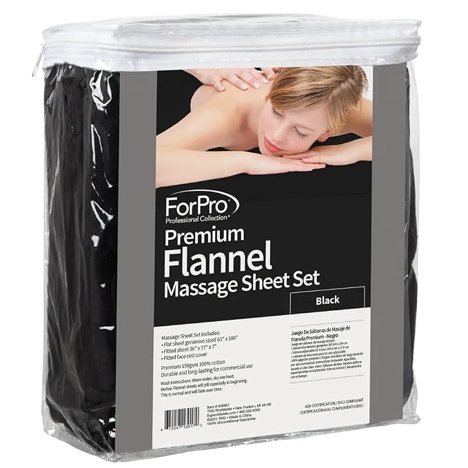 ForPro Professional Collection Premium Flannel 3-Piece Massage Sheet Set - Image 3