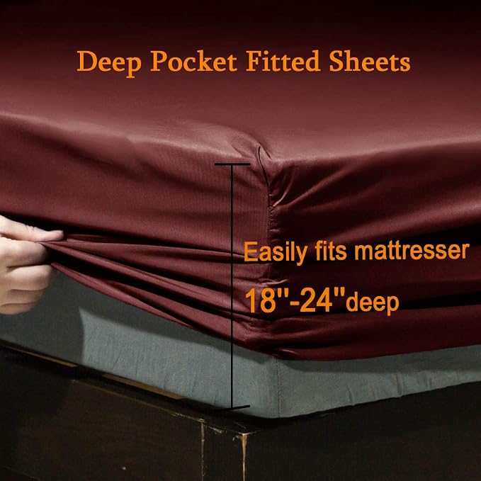 SONORO KATE Bed Sheet Set Super Soft Microfiber 1800 Thread Count Luxury - Image 3