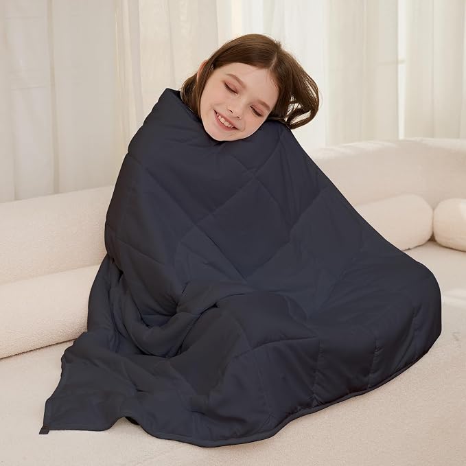 Weighted Blanket 7lbs Twin Size Dark Grey 41"x60" Weighted Blankets Heavy - Image 5