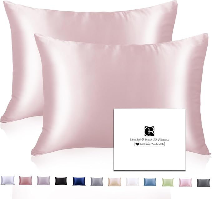 Silk Pillowcase 2 Pack for Hair and Skin by Ravmix