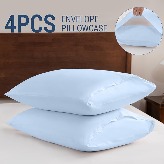 Pillowcases Queen 4 Pack, 20x30 Pillow Cases - Image 5