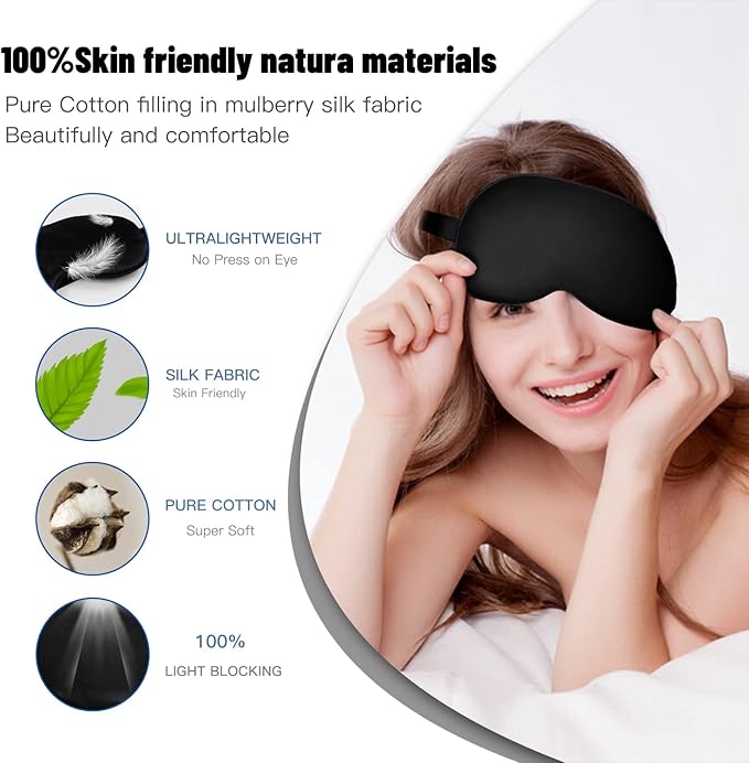 Sleep Mask, Silk Eye Mask for Sleeping - Image 2