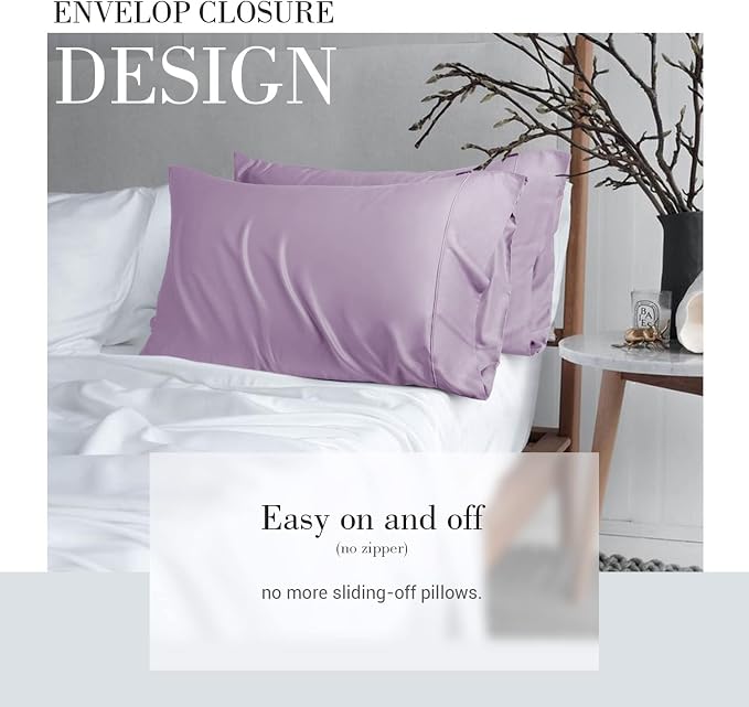 WishSmile Cooling Queen Pillowcases Set of 2 Breathable Cool Silky Soft Rayon - Image 3
