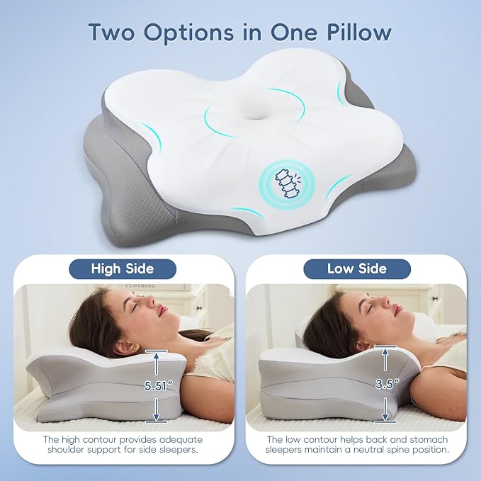 Cervical Neck Pillow, Ergonomic Memory Foam Pillows - Image 6