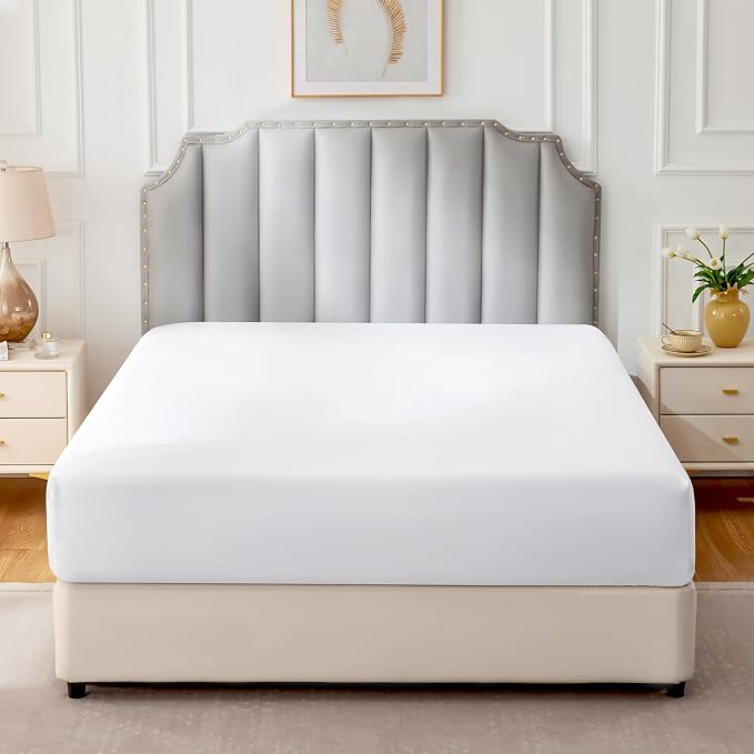 FreshCulture Pure Cotton Fitted Sheets Queen Size, 300 Thread Count Percale - Image 2
