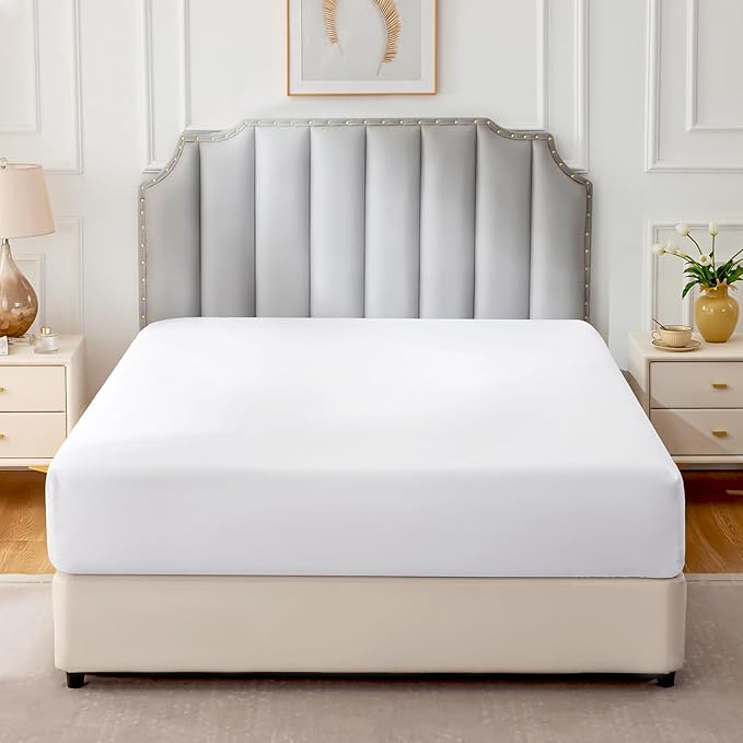 FreshCulture Pure Cotton Fitted Sheets California King Size, 300 Thread Count - Image 2