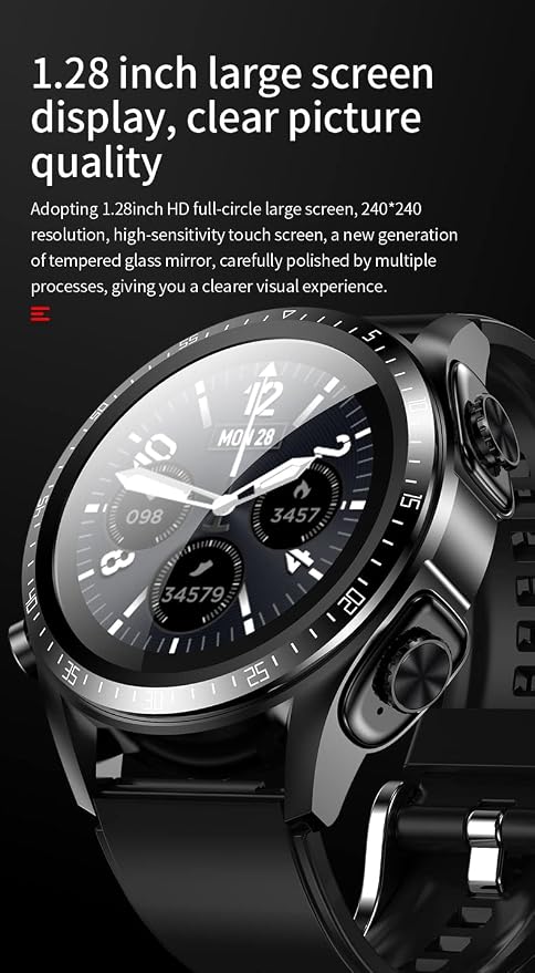 Smart Watch with Earbuds, 2 in 1 Bluetooth Smartwatch - Image 3