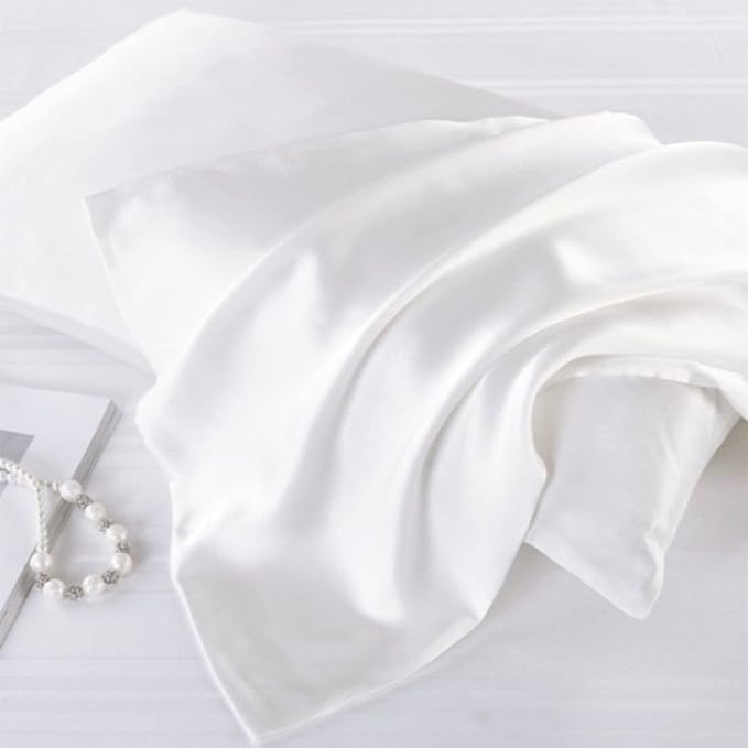 Oeko-TEX Certified White Silk Pillow Cases Made in USA, 100% Real Silk - Image 6