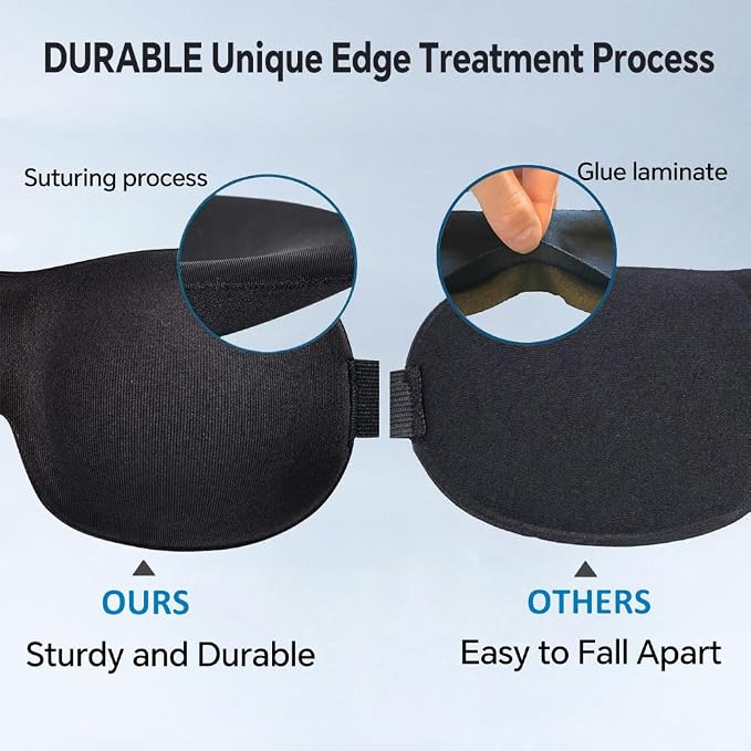 YIVIEW Sleep Mask for Back and Side Sleeper Pack of 3, 100% Light Blocking 3D - Image 7