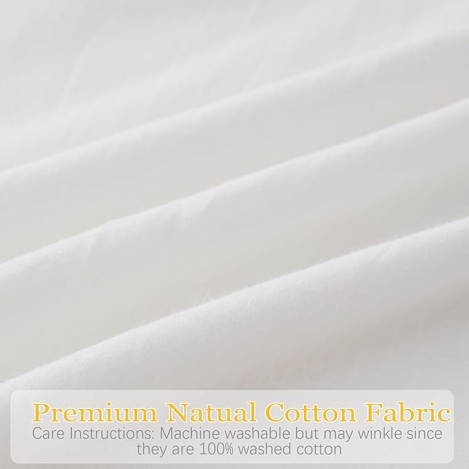 Off White Ruffled Body Pillow Cover 1 Piece Washed Cotton Farmhouse Shabby Long - Image 5