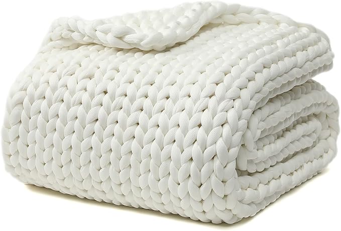 YnM Cooling Weighted Blanket, Handmade Chunky Yarn Knitted Design, Temperature by YNM