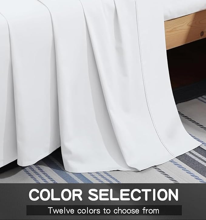 Mattress-Homes Twin Size 100% Egyptian Cotton Top Sheet 1Pcs, Cool & Breathable - Image 3