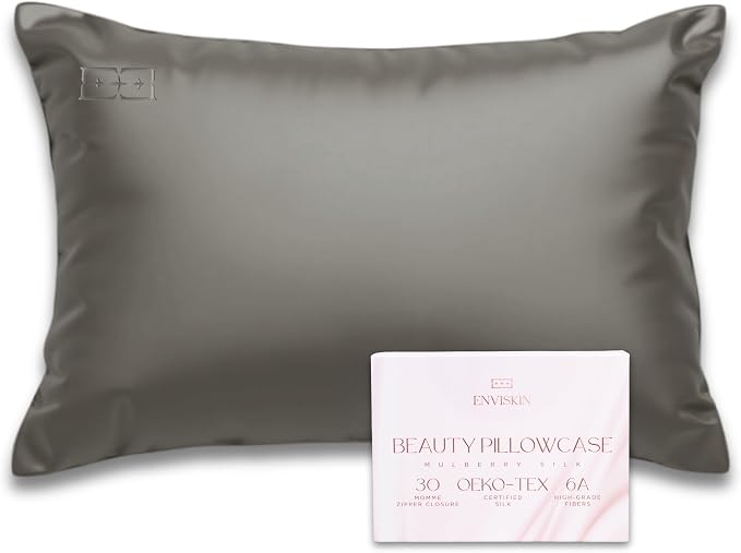100% Mulberry Silk Pillowcase Infused by ENVISKIN
