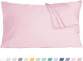 Pillow Cases, Standard Queen Size Cotton Percale Weave Pillowcases, Pre-Shrunk by HOMTEC