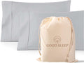 1000 TC Light Gray King Pillowcases Set of 2 100% Egyptian Cotton Pillow Cases by GoodSleepBedding