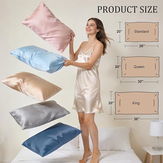 Cooling Pillowcases Set of 2 for Hot Sleeper, Night Sweats Beauty Sleep Reduces - Image 4