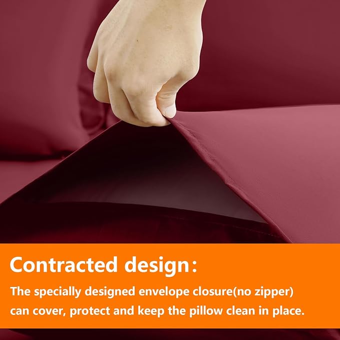 TAIMIT Burgandy Queen Size Comforter Set - Image 4