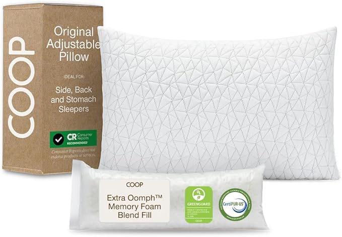 Coop Home Goods Original Adjustable Pillow, King Size Bed Pillows by CoopSleepGoods