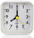 Lamisola Small White Kids Desk Battery Alarm Clock, Analog Travel Clock by AlarmClock