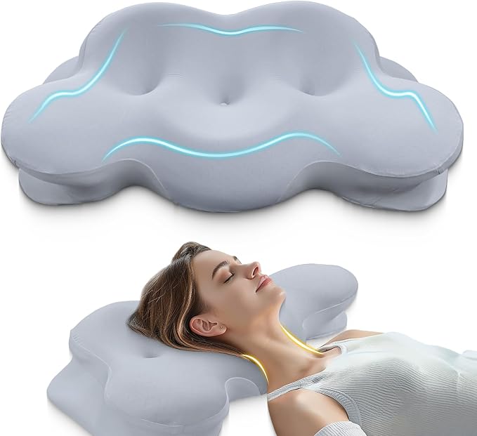 Cervical Neck Pillow, Pillows for Neck and Shoulder Pain, Contour Pillow by HealthyHomeHappyLife