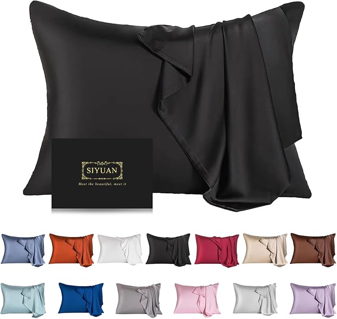 Mulberry Silk Pillowcase for Hair and Skin, Queen Size Cooling Silk Pillow Case by SIYUAN