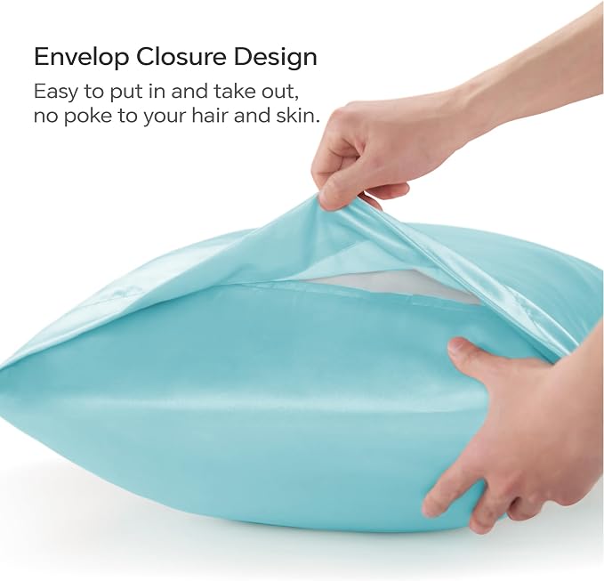 BEDELITE Satin Body Pillow Cover 2 Pack, Super Soft and Cooling Body Pillow - Image 5