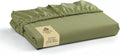 Linen Home 100% Cotton Percale Weave Fitted Sheet, Full Size, Oil Green by LINENHOME