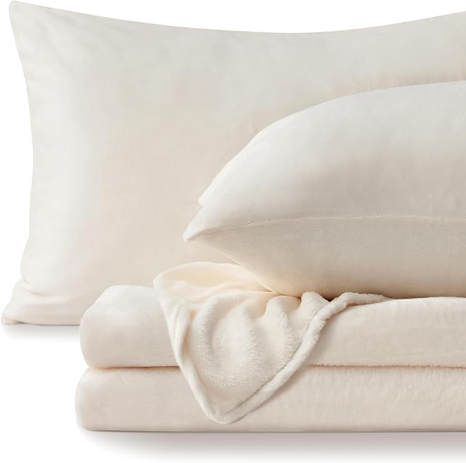BEDELITE Flannel Sheets Twin Size White by BEDELITE