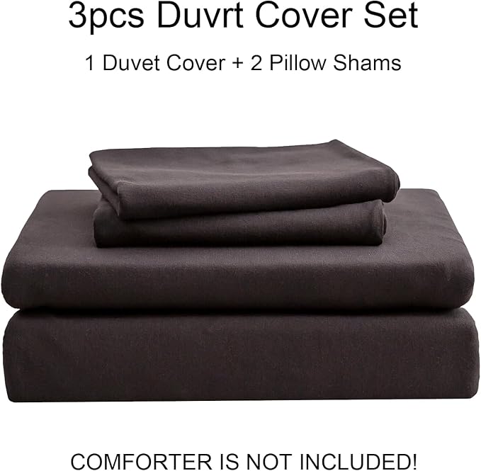 PURE ERA Jersey Knit Duvet Cover Set 100% T-Shirt Cotton Super Soft Comfy 3pc - Image 7