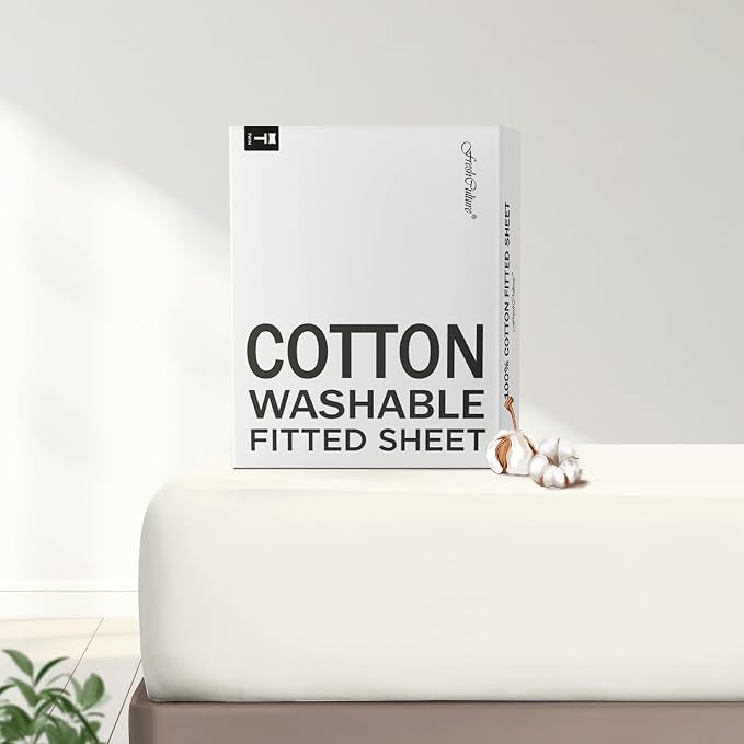 FreshCulture Pure Cotton Fitted Sheets Twin XL Size, 300 Thread Count Percale by FreshCulture