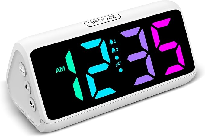 Netzu Loud Alarm Clock for Heavy Sleepers, RGB Alarm Clocks for Bedrooms by Netzu